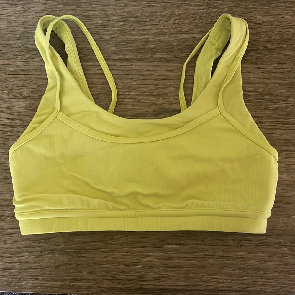 Size 6 lululemon lime green/ yellow ish sports bra